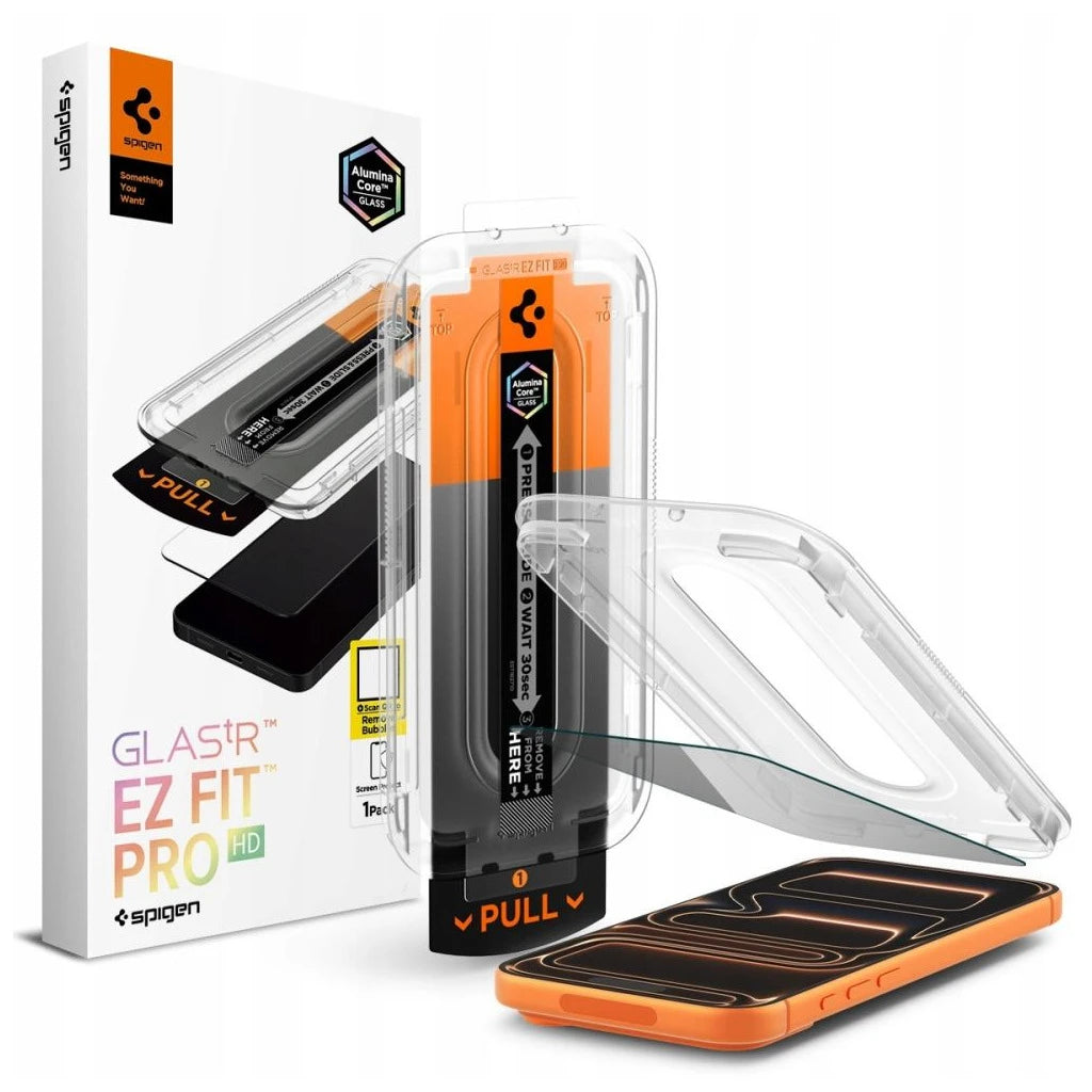 Spigen GLAS.TR EZ FIT PRO Privacy kijelzővédő iPhone 16 Pro / 17 / 17 Pro készülékhez - iPhone 16 Pro/17/17Pro fólia a Domshop kínálatából