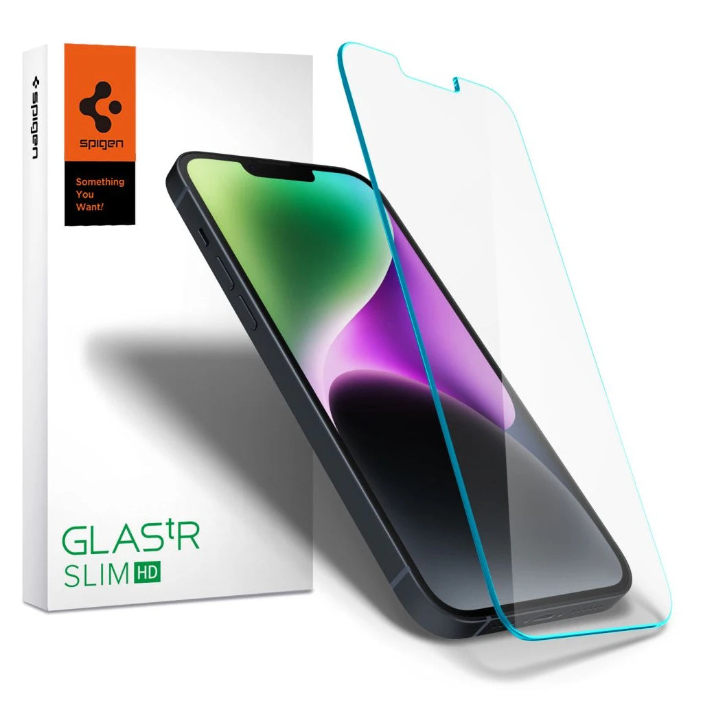 Spigen Glas.Tr Slim iPhone 13 Pro Max / 14 Plus / 15 Plus készülékhez edzett üveg kijelzővédő – átlátszó - iPhone 13 Pro Max/14 Plus fólia a Domshop kínálatából
