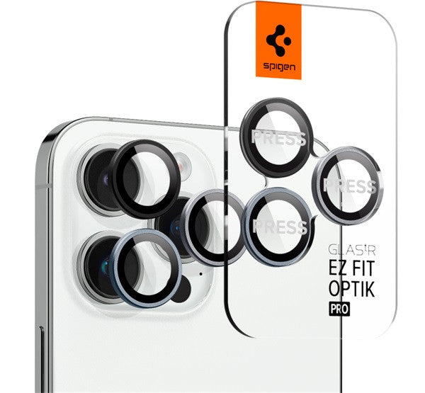Spigen Glas.tR EZ Fit Optik Pro Apple iPhone 14 Pro / 14 Pro Max / 15 Pro / 15 Pro Max / 16 Pro / 16 Pro Max / 17 Pro / 17 Pro Max, Tempered kameralencse-védő fólia, felhelyező kerettel Zero One (2db) - a Domshop kínálatából