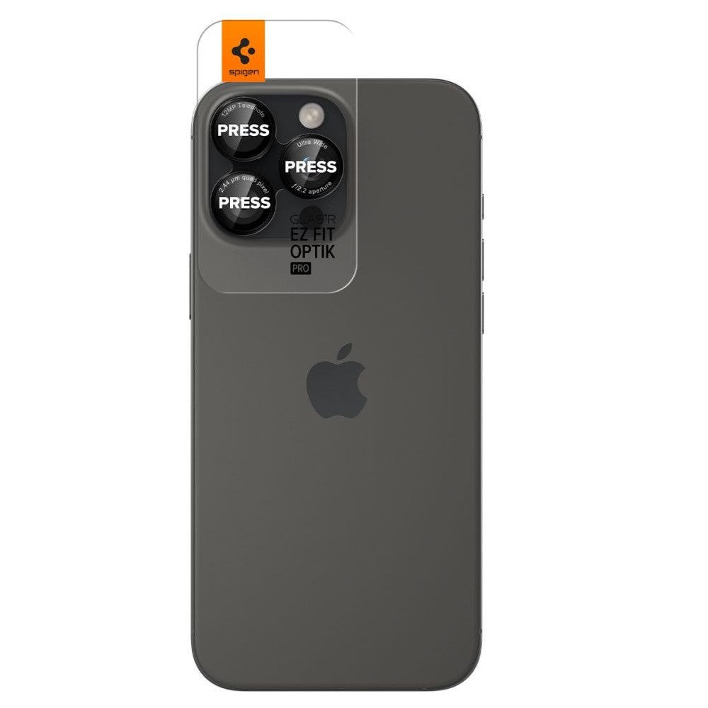 Spigen Glas.tR EZ Fit Optik Pro Apple iPhone 14 Pro / 14 Pro Max / 15 Pro / 15 Pro Max / 16 Pro / 16 Pro Max / 17 Pro / 17 Pro Max, Tempered kameravédő fólia, fekete-piros (2db) - a Domshop kínálatából