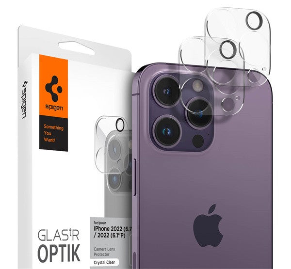 Spigen Glas.tR Optik Apple 16 Pro / 16 Pro Max / 15 Pro / 15 Pro Max / 14 Pro / 14 Pro Max Tempered kameravédő fólia (2db) - a Domshop kínálatából