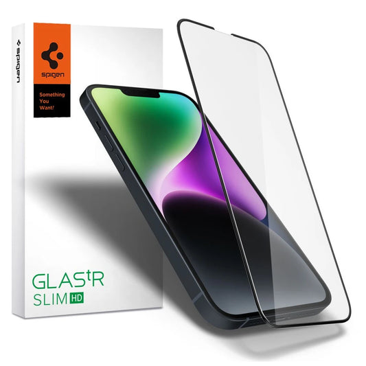 Spigen Glass FC kijelzővédő iPhone 13/13 Pro/14/16E készülékhez fekete - iPhone 13/13Pro/14/16e fólia a Domshop kínálatából
