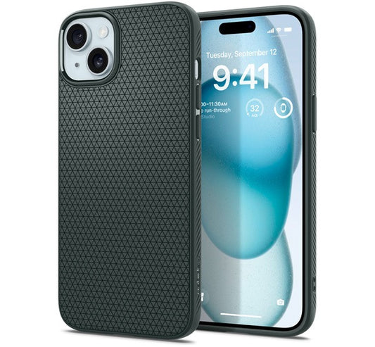 Spigen Liquid Air Apple iPhone 15 Plus tok, zöld - iPhone 15 Plus tok a Domshop kínálatából