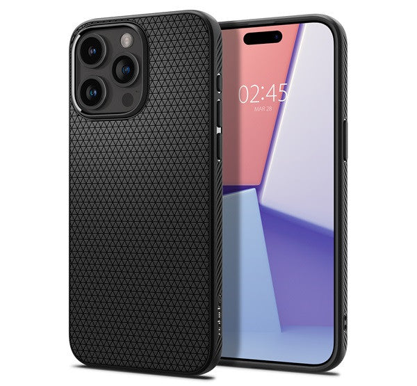 Spigen Liquid Air Apple iPhone 15 Pro Max tok, Matte Black, fekete - iPhone 15 Pro Max tok a Domshop kínálatából