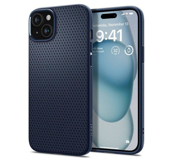 Spigen Liquid Air Apple iPhone 16 tok, Navy Blue, kék ACS08195 - iPhone 16 tok a Domshop kínálatából