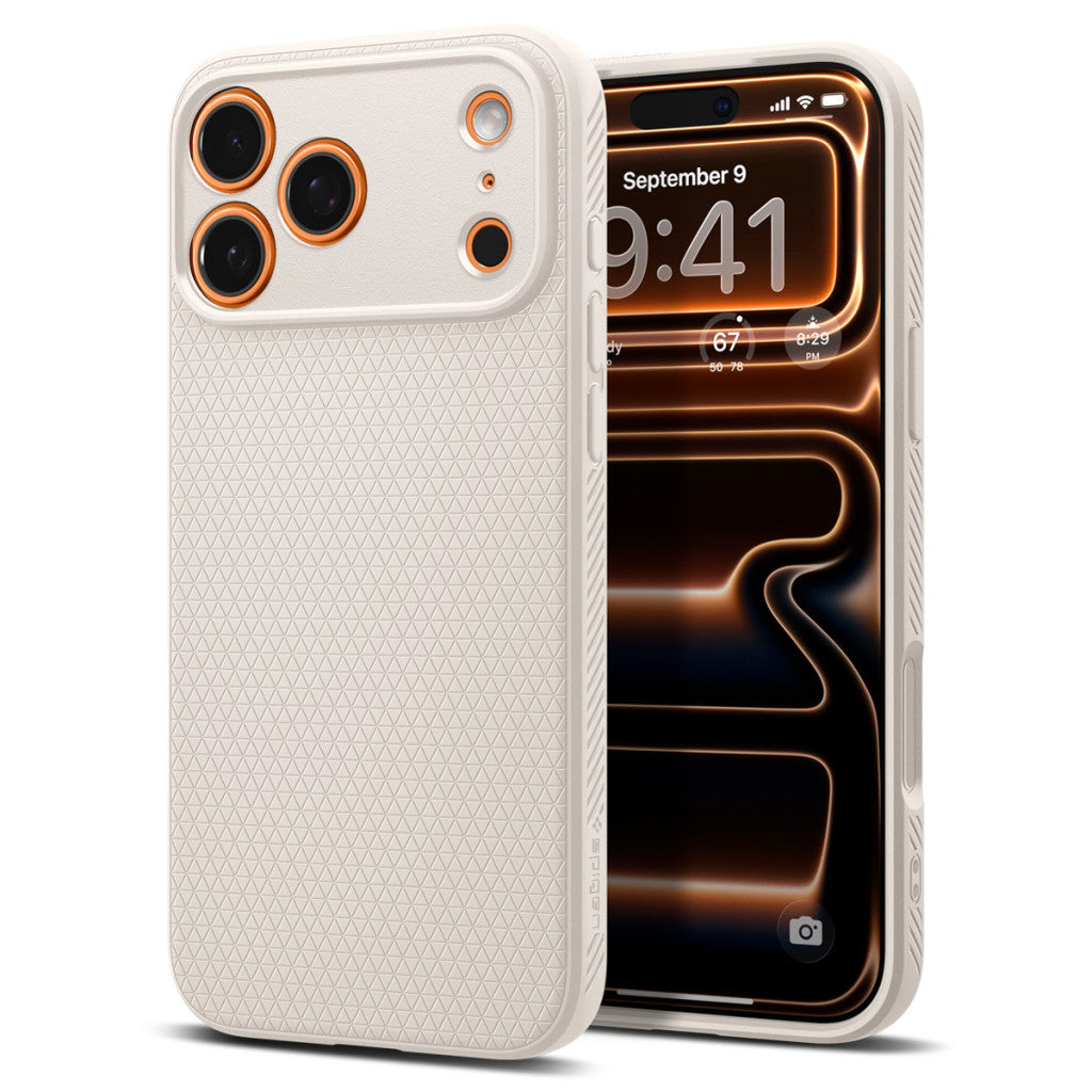 Spigen Liquid Air Apple iPhone 17 Pro Max tok, Natural Titanium, bézs - iPhone 17 Pro Max tok a Domshop kínálatából