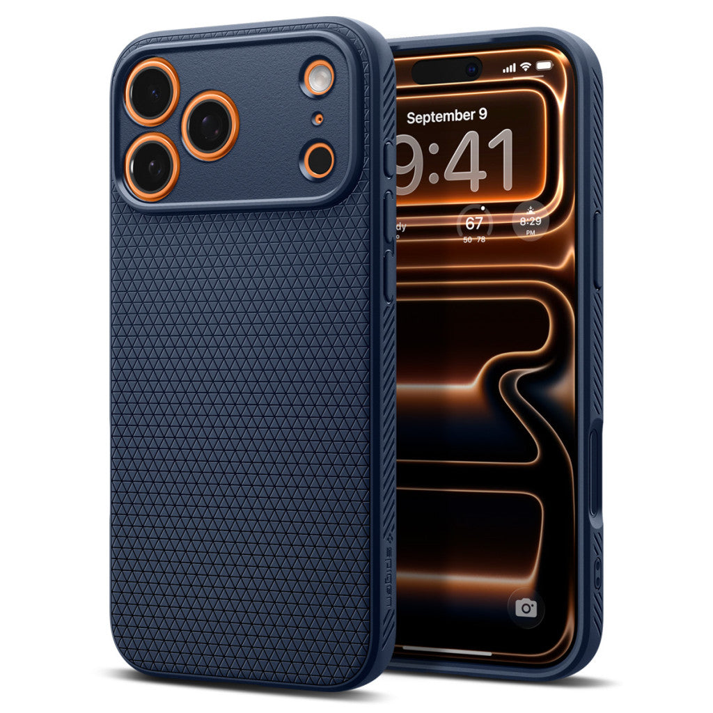 Spigen Liquid Air Apple iPhone 17 Pro Max tok, Navy Blue, kék - iPhone 17 Pro Max tok a Domshop kínálatából