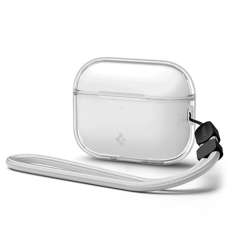 Spigen Liquid Crystal Apple Airpods Pro 3 szilikon tok, csuklópánttal, Crystal Clear, átlátszó - AirPods Pro 3 tok a Domshop kínálatából