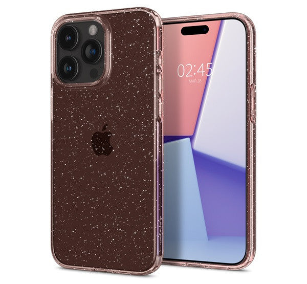 Spigen Liquid Crystal Glitter Apple iPhone 15 Pro Max tok, csillámos, rózsaszín, átlátszó - iPhone 15 Pro Max tok a Domshop kínálatából