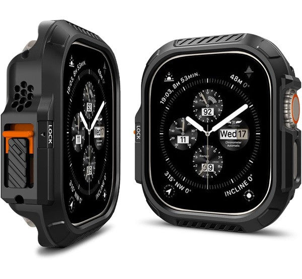 Spigen Lock Fit Apple Watch Ultra 2 / 1 49mm tok, fekete - Apple Watch Tokok a Domshop kínálatából