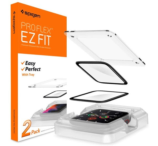 Spigen Pro Flex EZ Fit Apple Watch S9 / S8 / S7 45mm tempered kijelzővédő fólia felhelyező kerettel (2db) - Apple Watch Fóliák a Domshop kínálatából
