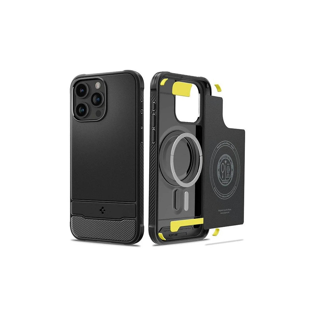 Spigen Rugged Armor MAG iPhone 15 Pro Max 6,7" készülékhez tok, Magsafe, matt fekete ACS06561 - iPhone 15 Pro Max tok a Domshop kínálatából