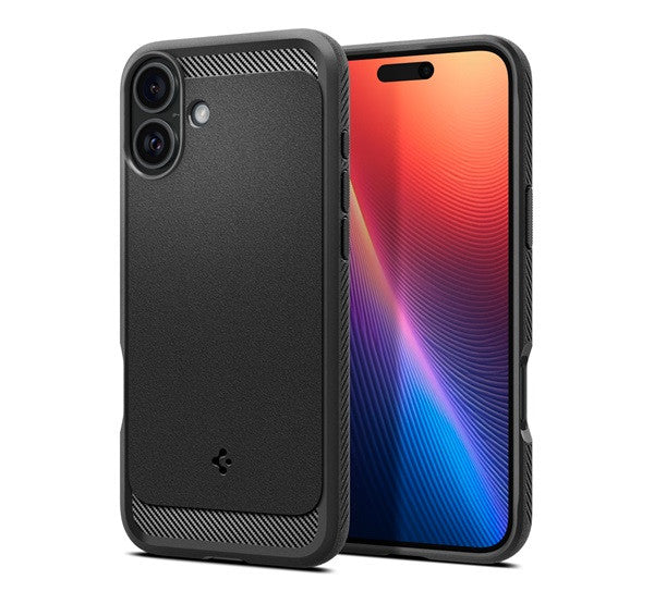 Spigen Rugged Armor MagFit Apple iPhone 16 tok, Matte Black, fekete ACS08214 - iPhone 16 tok a Domshop kínálatából