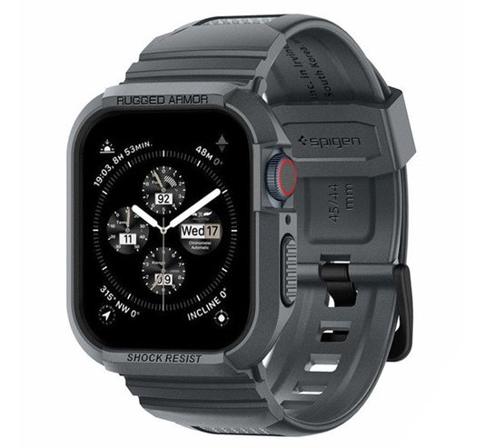 Spigen Rugged Armor Pro Apple Watch 9 / 8 / 7 45mm / SE (2nd / 1st Gen) / 6 / 5 / 4 44mm tok, sötétszürke - Apple Watch Tokok a Domshop kínálatából