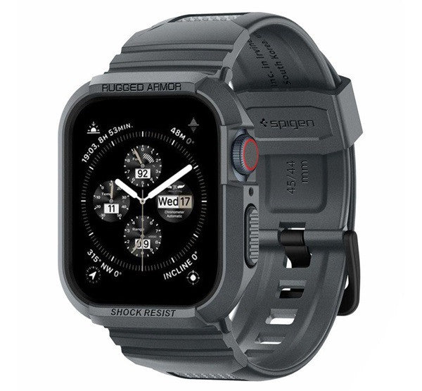 Spigen Rugged Armor Pro Apple Watch 9 / 8 / 7 45mm / SE (2nd / 1st Gen) / 6 / 5 / 4 44mm tok, sötétszürke - Apple Watch Tokok a Domshop kínálatából