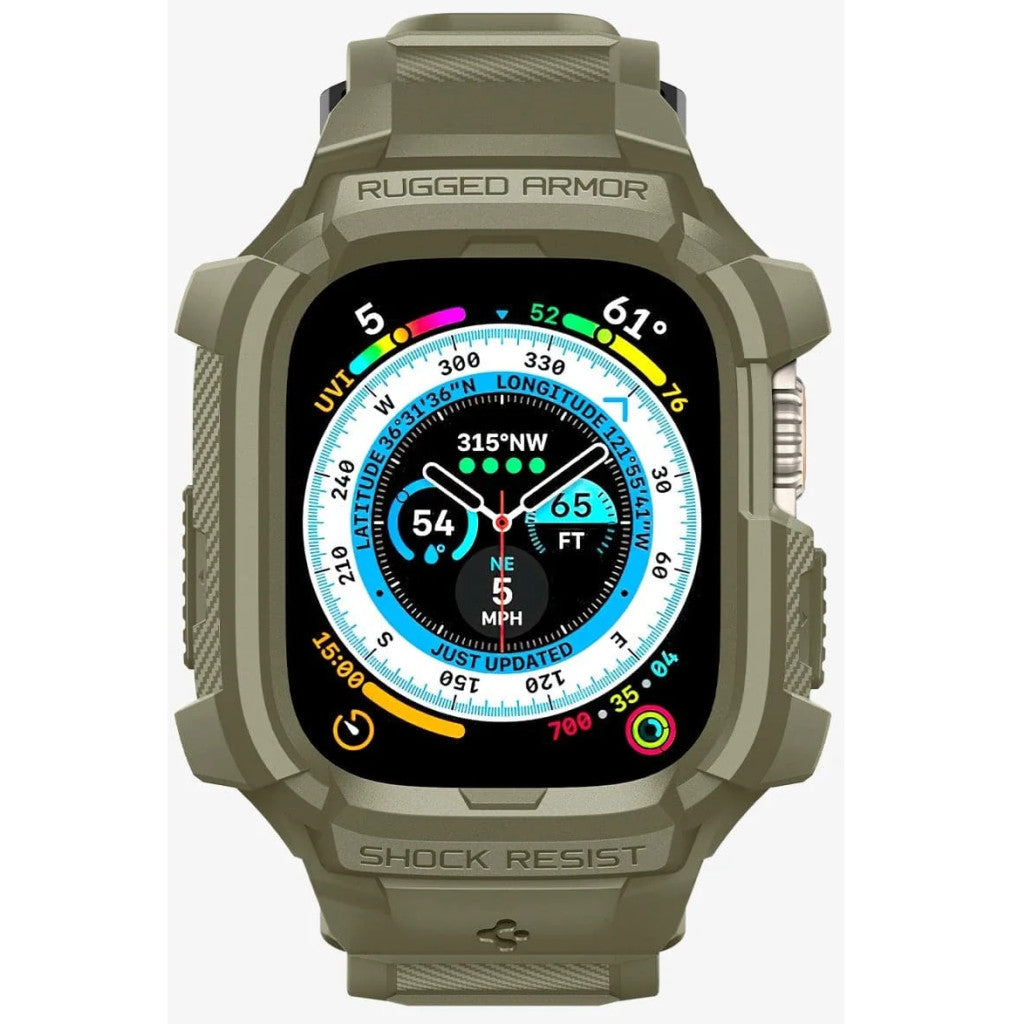 Spigen Rugged Armor Pro Apple Watch 9 / 8 / 7 45mm / SE (2nd / 1st Gen) / 6 / 5 / 4 44mm tok, zöld - Apple Watch Tokok a Domshop kínálatából