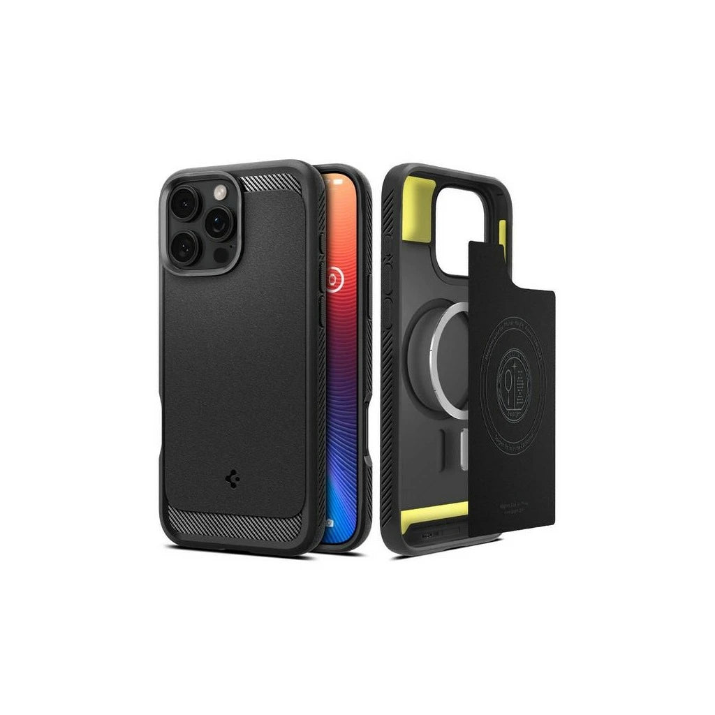 Spigen Rugged Armor iPhone 16 Pro Max 6.9" készülékhez tok ACS07986 fekete matt - iPhone 16 Pro Max tok a Domshop kínálatából