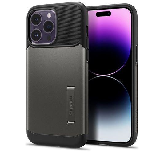 Spigen Slim Armor Apple iPhone 14 Pro Max tok, Black, fekete - iPhone 14 Pro Max tok a Domshop kínálatából