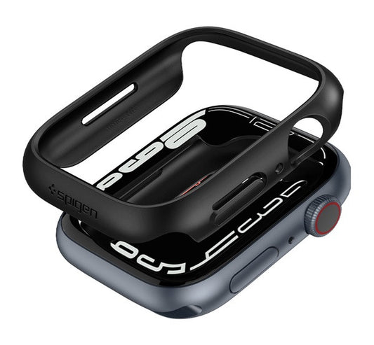 Spigen Thin Fit Apple Watch S8 / S7 45mm Black, fekete tok - Apple Watch Tokok a Domshop kínálatából