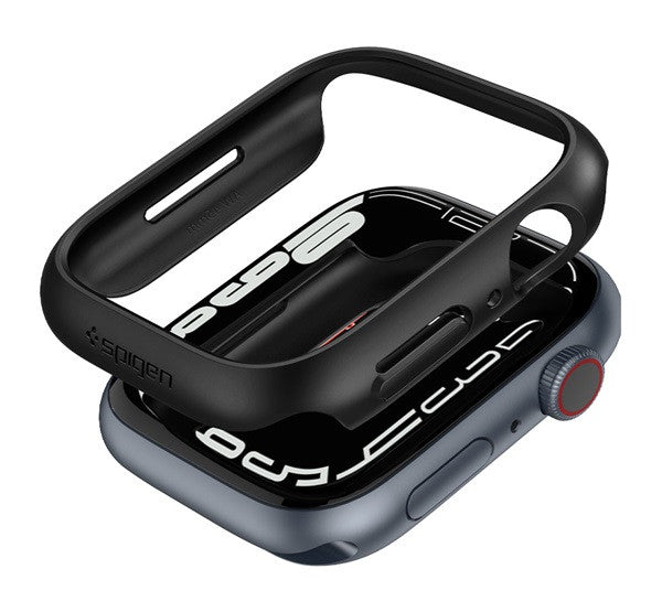 Spigen Thin Fit Apple Watch S8 / S7 45mm Black, fekete tok - Apple Watch Tokok a Domshop kínálatából