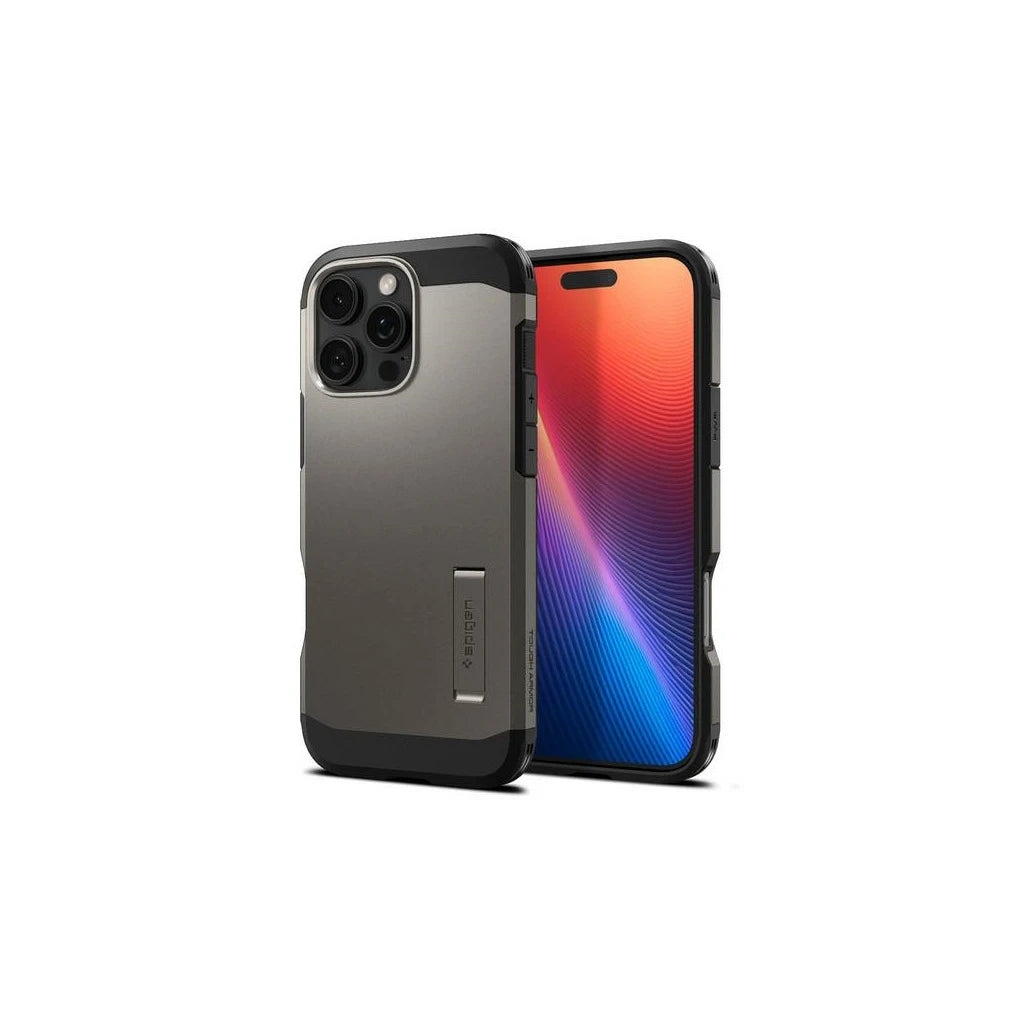 Spigen Tough Armor MAG iPhone 16 Pro készülékhez tok 6.3" MagSafe – fegyveres acél ACS08145 - iPhone 16 Pro tok a Domshop kínálatából