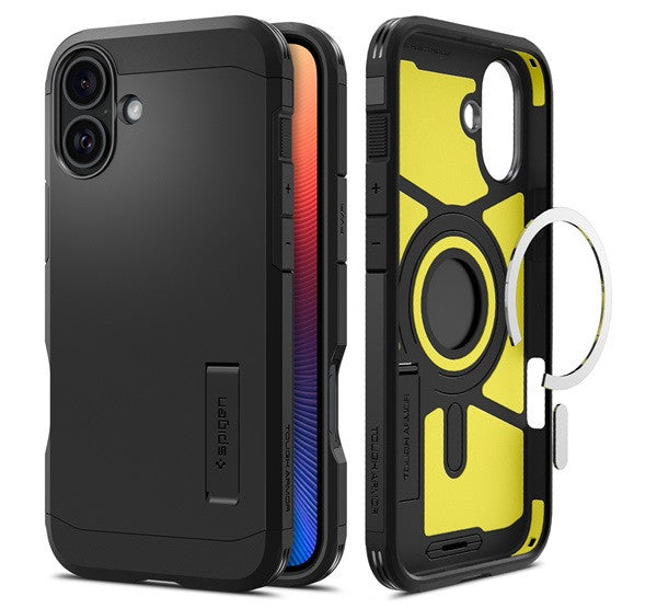 Spigen Tough Armor MagFit iPhone 16 Plus tok, MagSafe, fekete ACS08085 - iPhone 16 Plus tok a Domshop kínálatából