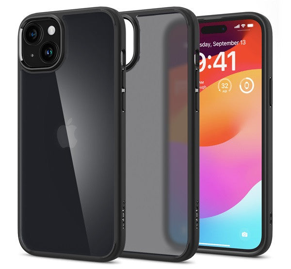 Spigen Ultra Hybrid Apple iPhone 15 Matte Black, fekete - iPhone 15 tok a Domshop kínálatából