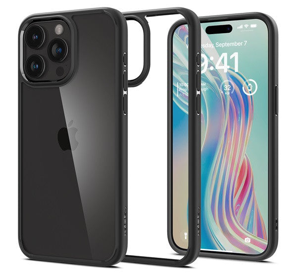 Spigen Ultra Hybrid Apple iPhone 15 Pro Max tok, Matte Black, fekete - iPhone 15 Pro Max tok a Domshop kínálatából