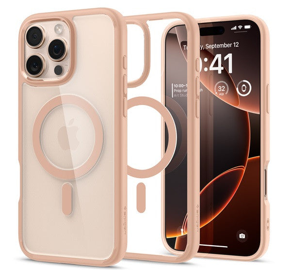 Spigen Ultra Hybrid MagFit Apple iPhone 16 Pro Max tok, MagSafe, Rose Titanium, átlátszó - iPhone 16 Pro Max tok a Domshop kínálatából