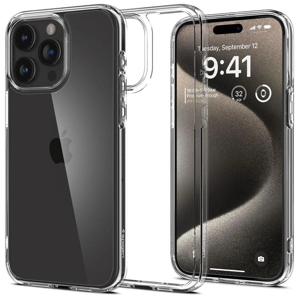 Spigen Ultra Hybrid iPhone 15 Pro Max készülékhez tok Crystal Clear - iPhone 15 Pro Max tok a Domshop kínálatából