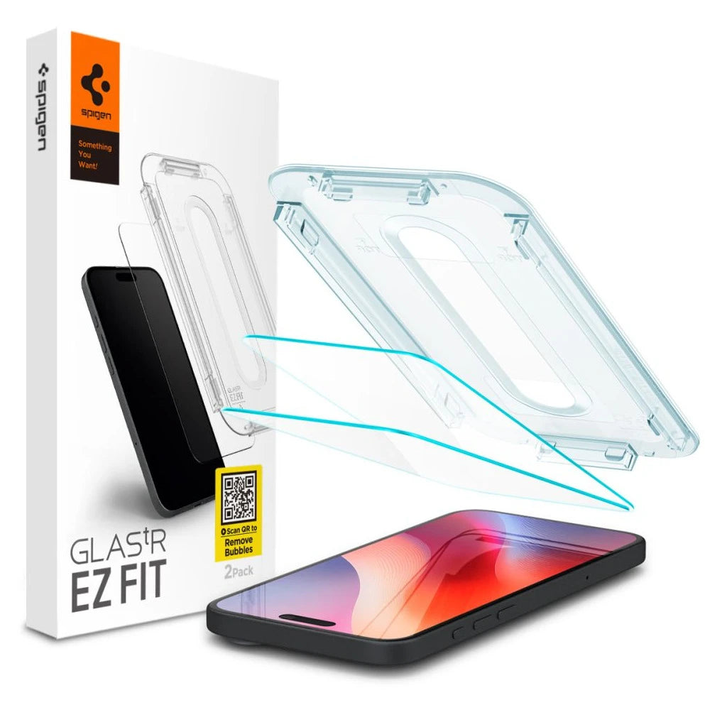 Spigen edzett üveg Glas.TR "EZ FIT" 2 csomag iPhone 15/16 készülékhez – átlátszó - a Domshop kínálatából