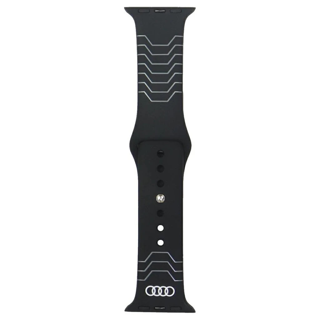 Strap Audi Geometric Pattern szilikon óraszíj Apple Watch 40/41/42mm készülékhez fekete - Apple Watch Szilikon Szíjak a Domshop kínálatából