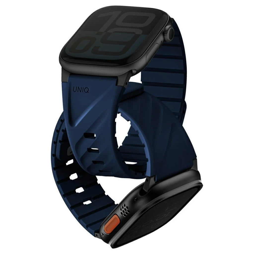 Szíj UNIQ Fluo Apple Watch készülékhez 49/46/45/44/42/41/40mm Magnetic kék - Apple Watch Szilikon Szíjak a Domshop kínálatából