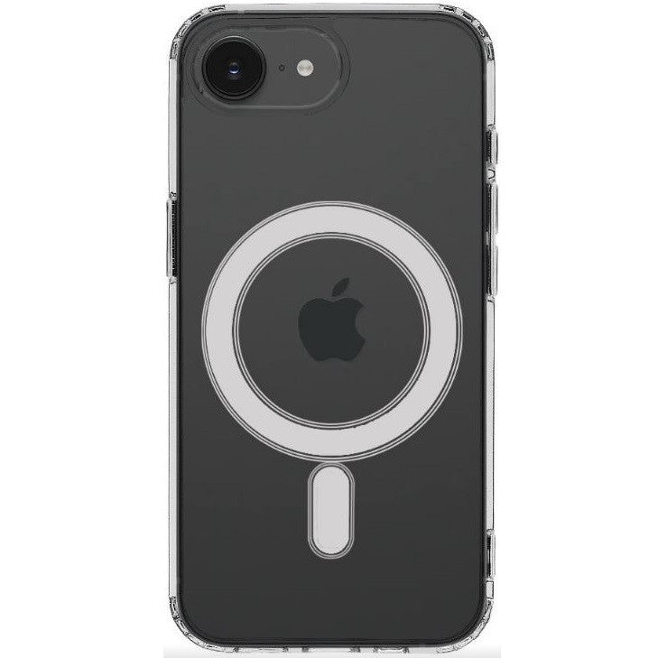 Apple iPhone 16e, Műanyag hátlap védőtok + szilikon keret, közepesen ütésálló, Magsafe töltővel kompatibilis, Tactical MagForce, átlátszó