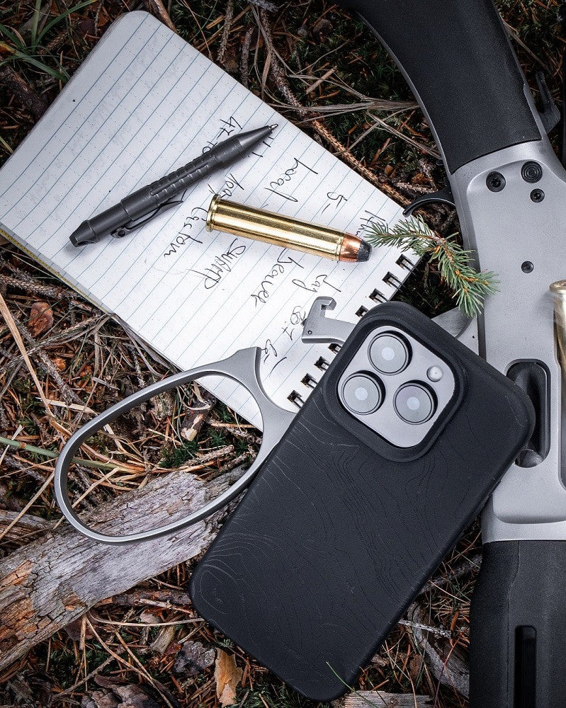 Apple iPhone 17 Pro, Szilikon tok, mikrofiber plüss belső, Magsafe kompatibilis, térkép minta, Tactical MagForce Beaver, sötétszürke