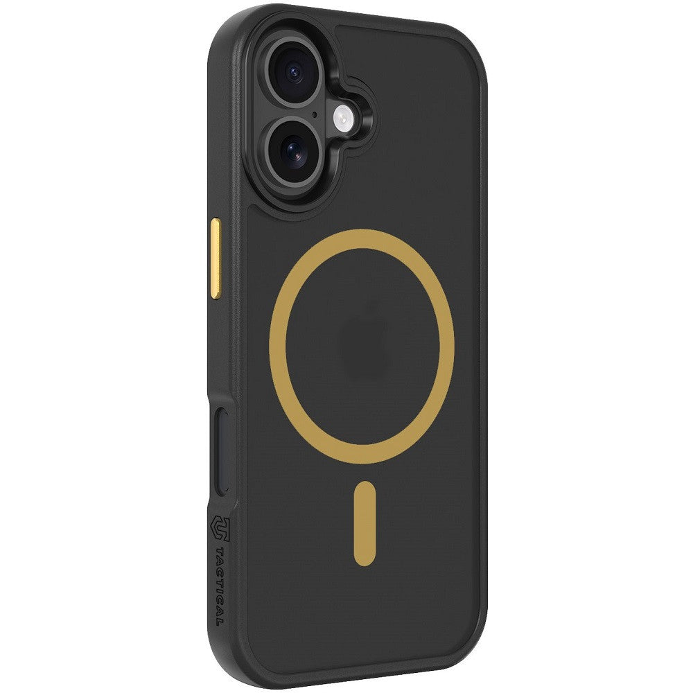 Apple iPhone 17, Műanyag hátlap védőtok + szilikon keret, közepesen ütésálló, Magsafe kompatibilis, Tactical MagForce Hyperstealth 2.0, áttetsző/fekete/sárga