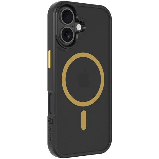 Apple iPhone 17, Műanyag hátlap védőtok + szilikon keret, közepesen ütésálló, Magsafe kompatibilis, Tactical MagForce Hyperstealth 2.0, áttetsző/fekete/sárga