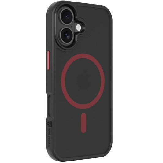 Apple iPhone 17, Műanyag hátlap védőtok + szilikon keret, közepesen ütésálló, Magsafe kompatibilis, Tactical MagForce Hyperstealth 2.0, áttetsző/fekete/piros