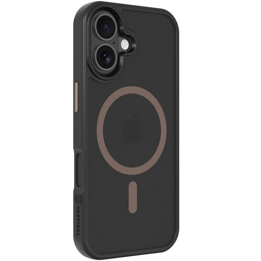 Apple iPhone 17, Műanyag hátlap védőtok + szilikon keret, közepesen ütésálló, Magsafe kompatibilis, Tactical MagForce Hyperstealth 2.0, áttetsző/fekete/barna