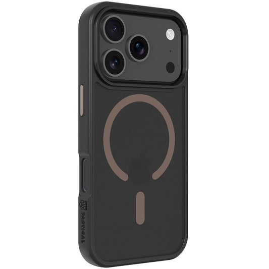 Apple iPhone 17 Pro, Műanyag hátlap védőtok + szilikon keret, közepesen ütésálló, Magsafe kompatibilis, Tactical MagForce Hyperstealth 2.0, áttetsző/fekete/barna