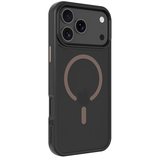 Apple iPhone 17 Pro Max, Műanyag hátlap védőtok + szilikon keret, közepesen ütésálló, Magsafe kompatibilis, Tactical MagForce Hyperstealth 2.0, áttetsző/fekete/barna