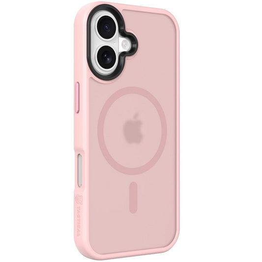 Apple iPhone 17, Műanyag hátlap védőtok + szilikon keret, közepesen ütésálló, Magsafe kompatibilis, Tactical MagForce Hyperstealth, áttetsző/rózsaszín