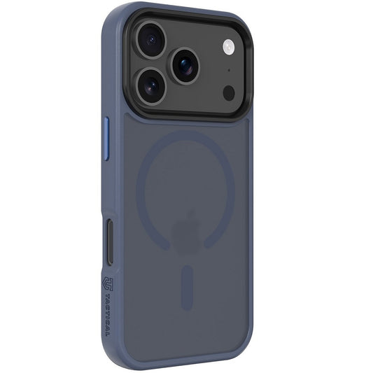 Apple iPhone 17 Pro, Műanyag hátlap védőtok + szilikon keret, közepesen ütésálló, Magsafe kompatibilis, Tactical MagForce Hyperstealth, áttetsző/sötétkék