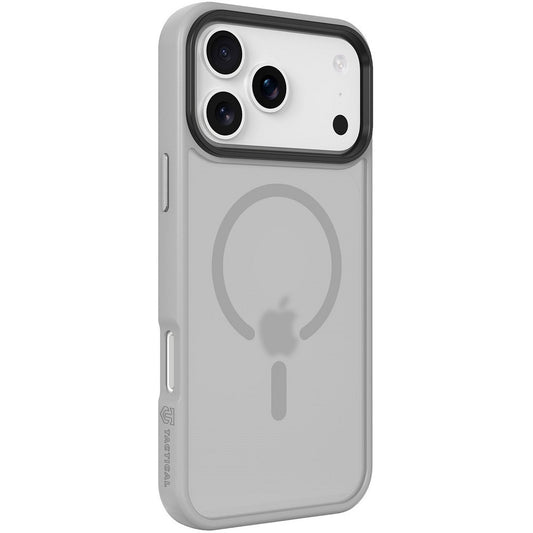 Apple iPhone 17 Pro Max, Műanyag hátlap védőtok + szilikon keret, közepesen ütésálló, Magsafe kompatibilis, Tactical MagForce Hyperstealth, áttetsző/világosszürke