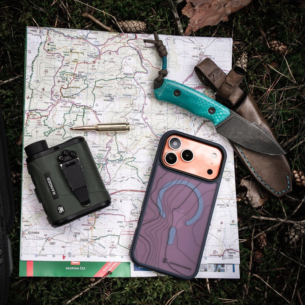 Apple iPhone 17 Pro, Műanyag hátlap védőtok + szilikon keret, közepesen ütésálló, Magsafe kompatibilis, térkép minta, Tactical MagForce Hyperstealth Sika, áttetsző/rózsaszín