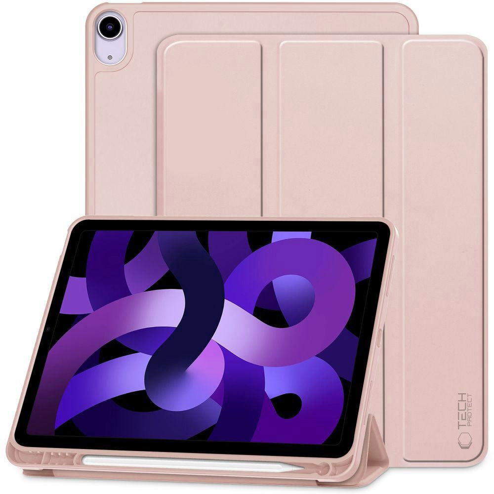 Tech-Protect Sc Pen Apple Air 11 (2024 / 2025) / iPad Air 4 / 5 (2020 / 2022) oldalra nyíló, kitámasztható mappa tok ceruza tartóval, rózsaszín - iPad Air 10.9" (2020/2022) és 11" (2024/2025) tok a Domshop kínálatából