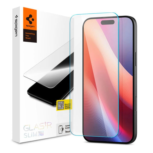 Temperált üveg kijelzővédő SPIGEN GLAS.TR SLIM iPhone 15 / 16 készülékhez átlátszó - iPhone 15/16 fólia a Domshop kínálatából