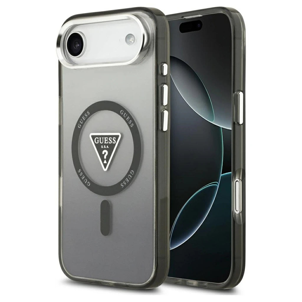 Tok Guess IML Gradient Triangle Logo MagSafe iPhone Air készülékhez fekete - iPhone 17 Air tok a Domshop kínálatából
