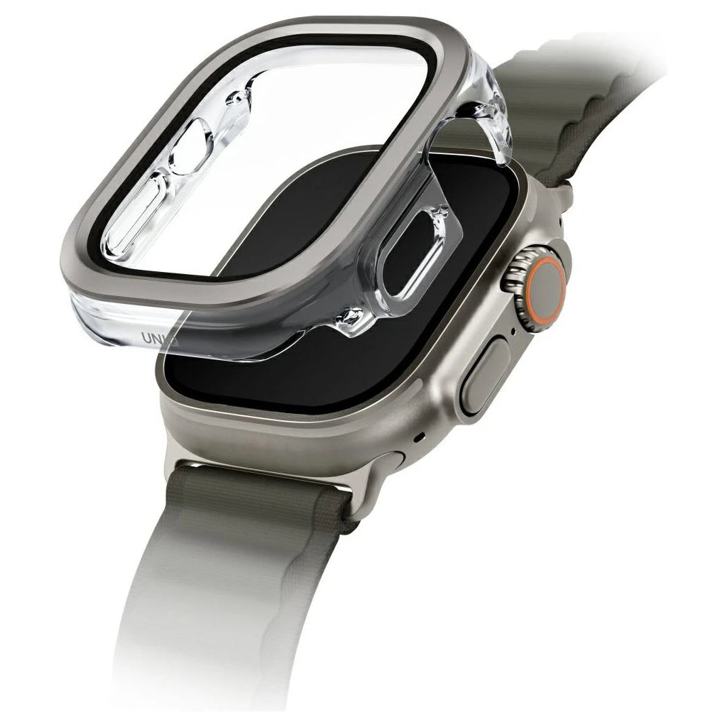 Tok UNIQ Voute Apple Watch Ultra 49mm készülékhez edzett üveg – ezüst - Apple Watch Tokok a Domshop kínálatából