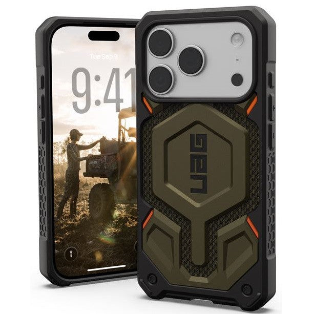 UAG Monarch Pro Apple iPhone 17 Pro MagSafe kompatibilis tok, Kevlar Green - iPhone 17 Pro tok a Domshop kínálatából